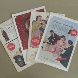 4 Vintage Coca Cola Print Ads